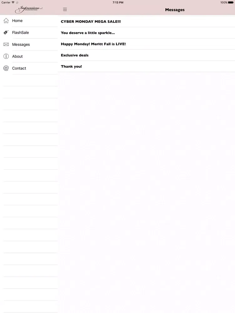 Tangkapan layar Impressions Online Boutique iPad 