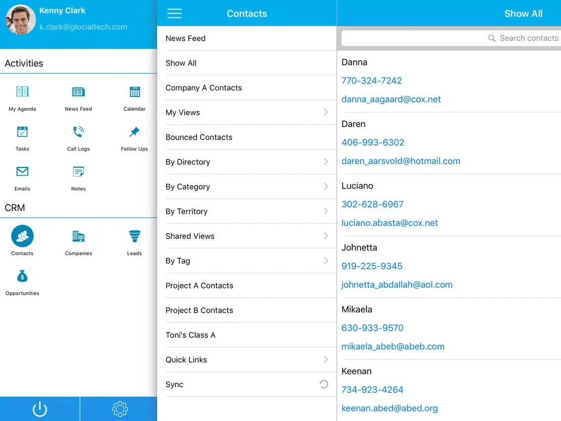 تصاویر Apptivo CRM iPad 