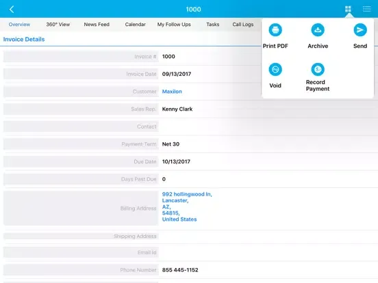 Captures d'écran de Apptivo All-In-One iPad 