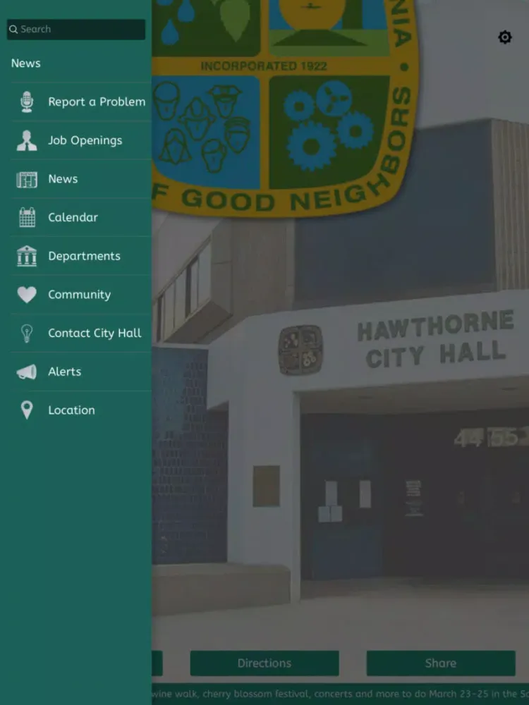 Capturas de tela do City of Hawthorne CA iPad 