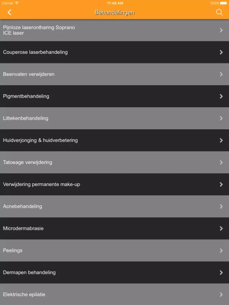 Derma2Care Laserontharing en Huidtherapie iPad  Screenshots