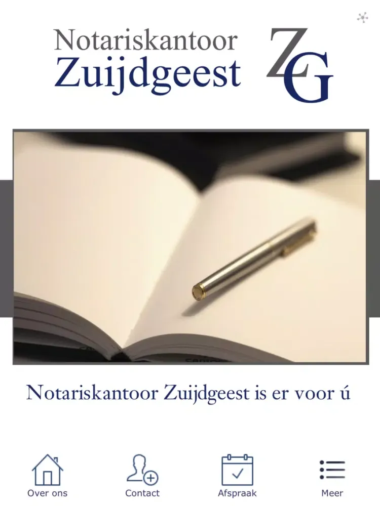 Tangkapan skrin Notariskantoor Zuijdgeest iPad 