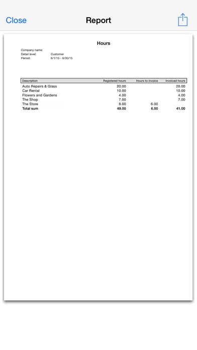 Ảnh chụp màn hình của Time to Invoice