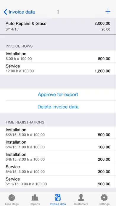 Ảnh chụp màn hình của Time to Invoice
