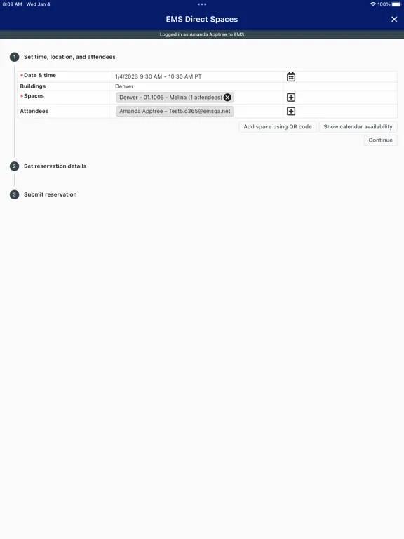 Zrzuty ekranu Direct Spaces iPad 