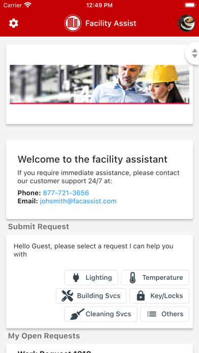 ภาพหน้าจอของ Facility Assist