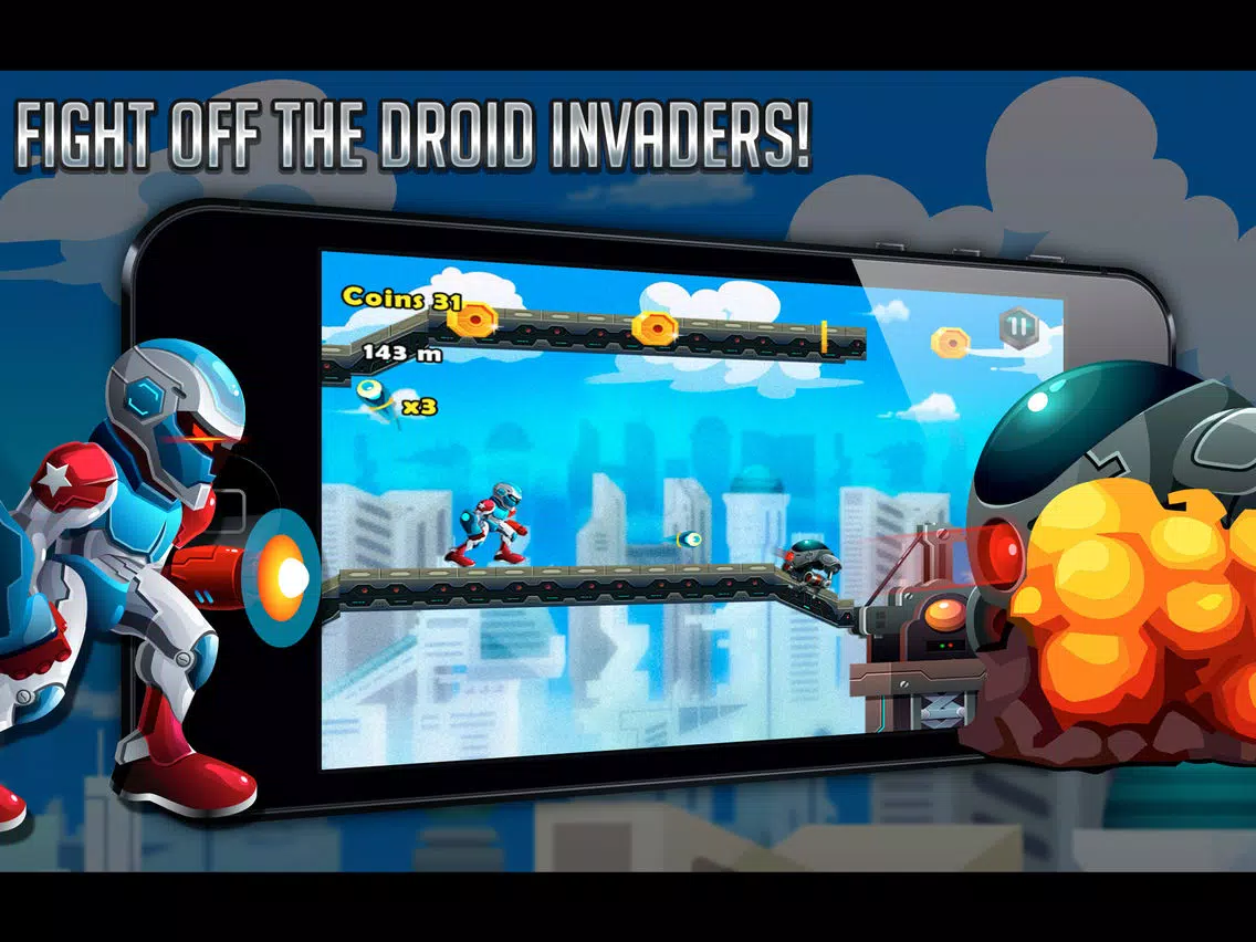 Droid Warfare Man: Jetpack Resistance Enforcement Division iPad  Ekran Görüntüleri