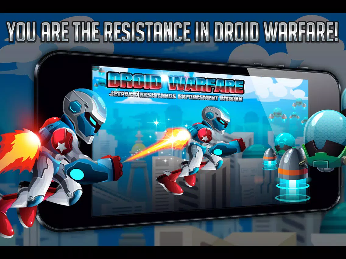 Droid Warfare Man: Jetpack Resistance Enforcement Division iPad  Ekran Görüntüleri