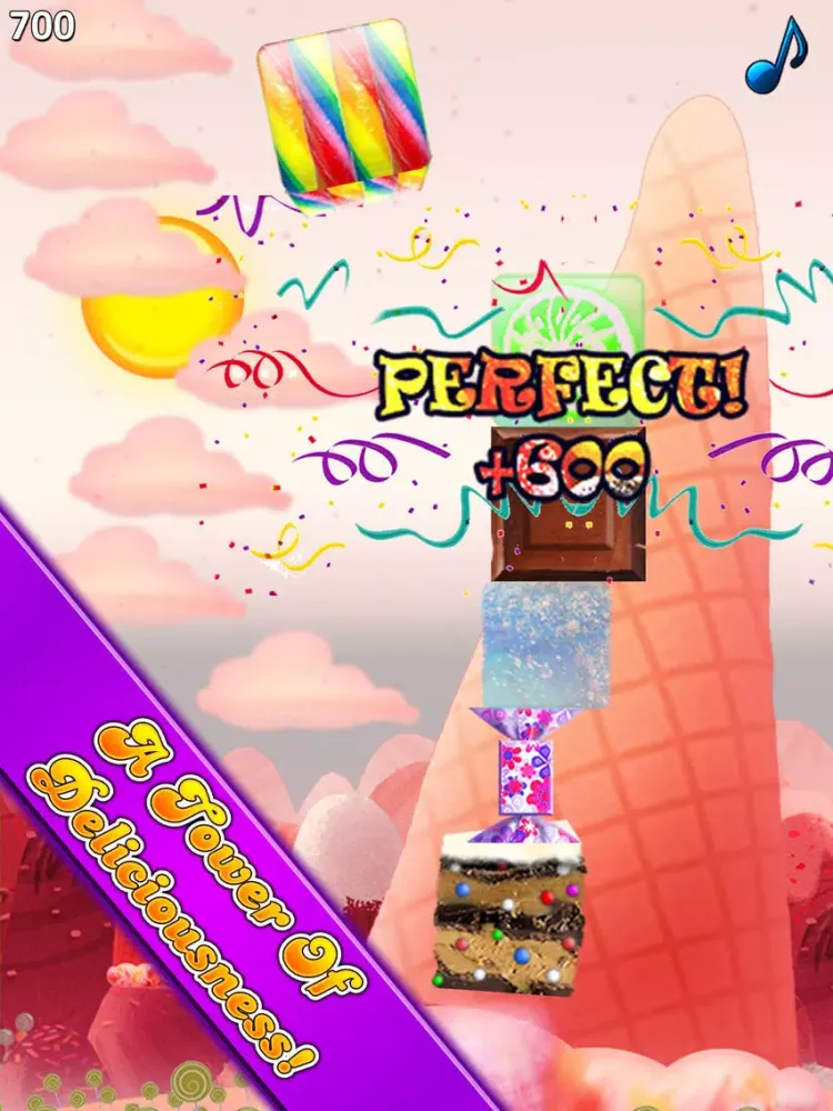 Candy Stacker with Sweet Cup-Cake Cotton Tower iPad  Ekran Görüntüleri