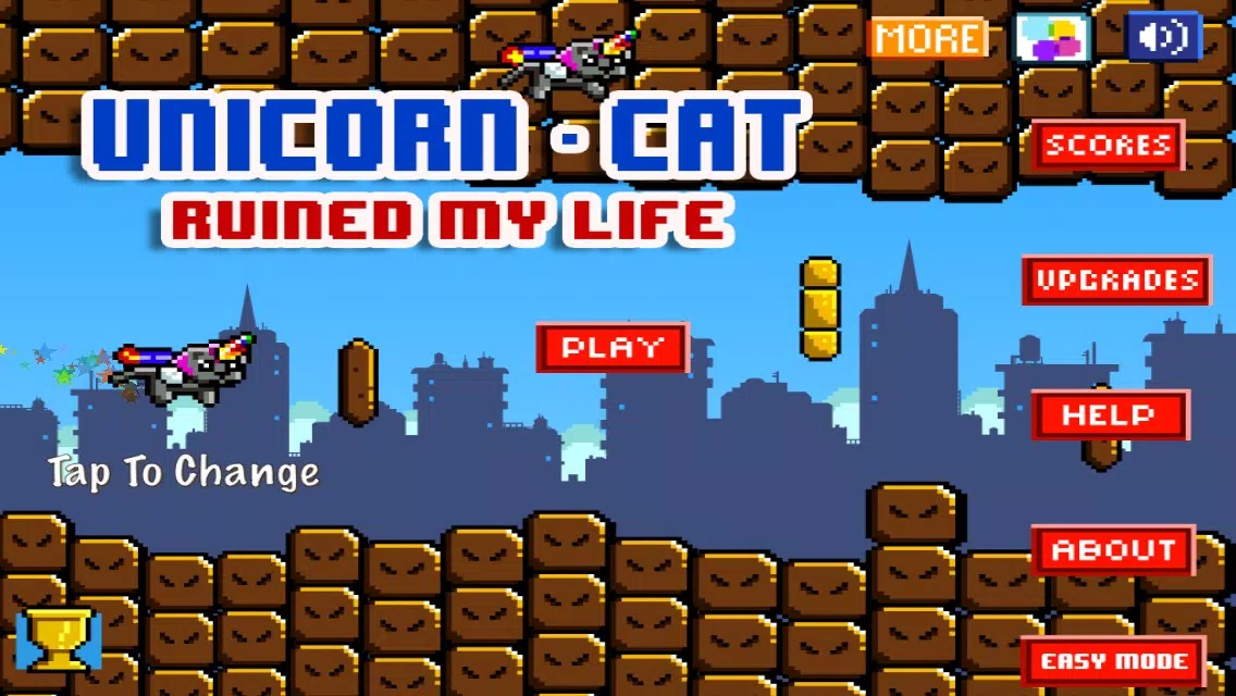 Unicorn-Cat Ruined My Life: Impossible Magic Rainbow Side-Scroller Survival On A Crazy Little Adventure 스크린샷