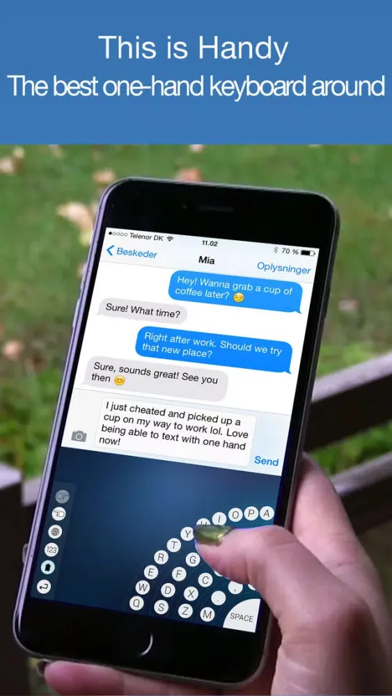 Capturas de pantalla de Handy - The One-Hand Keyboard for iPhone 6 and 6 Plus Quick & Easy 1 Handed Typing