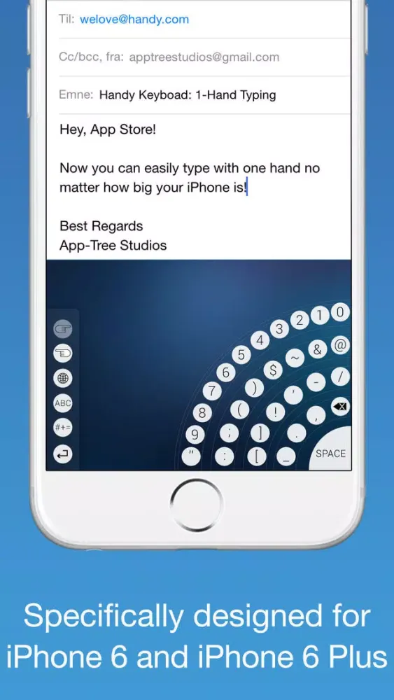 Capturas de pantalla de Handy - The One-Hand Keyboard for iPhone 6 and 6 Plus Quick & Easy 1 Handed Typing