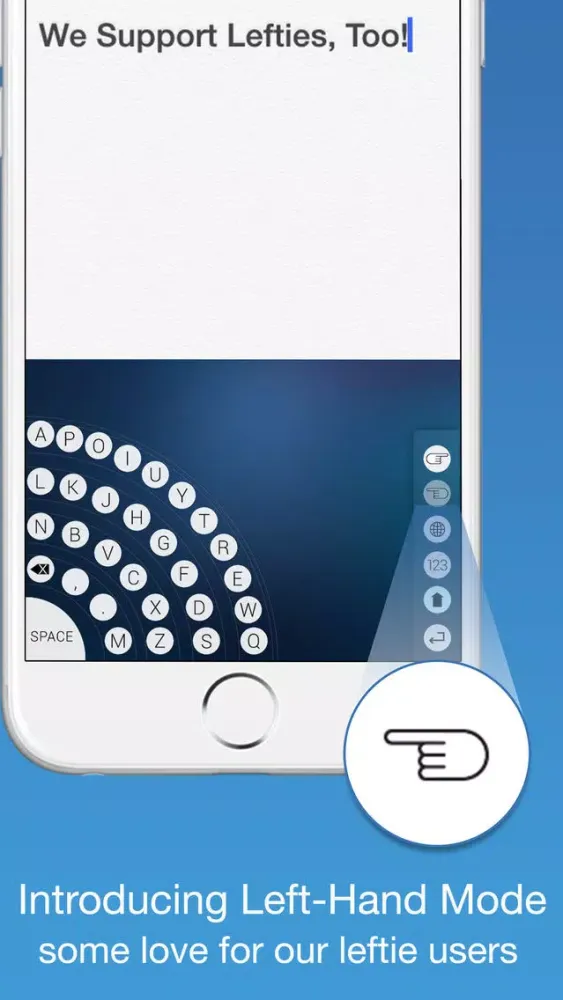 Capturas de pantalla de Handy - The One-Hand Keyboard for iPhone 6 and 6 Plus Quick & Easy 1 Handed Typing