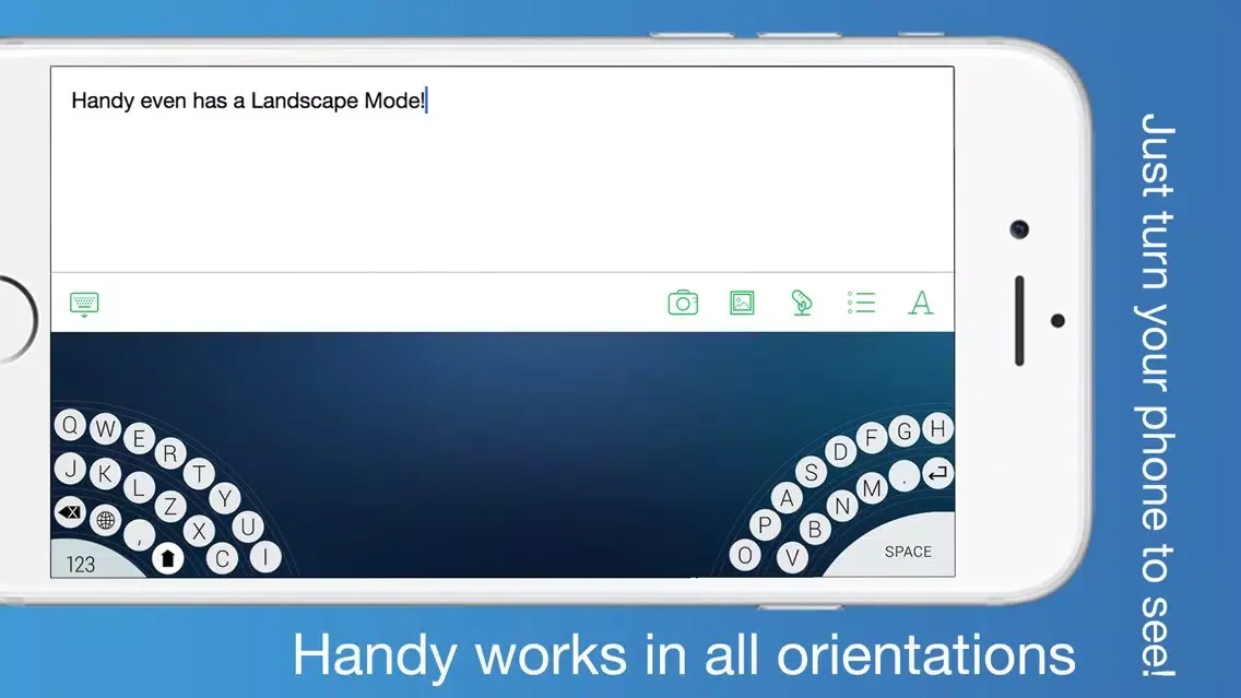 Capturas de pantalla de Handy - The One-Hand Keyboard for iPhone 6 and 6 Plus Quick & Easy 1 Handed Typing