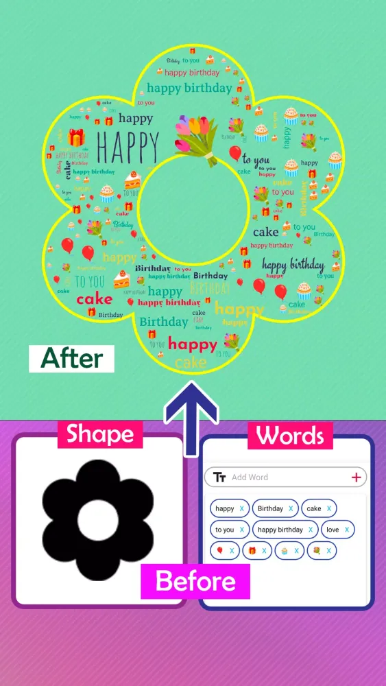 Capturas de pantalla de Word Cloud Ai Art Generator