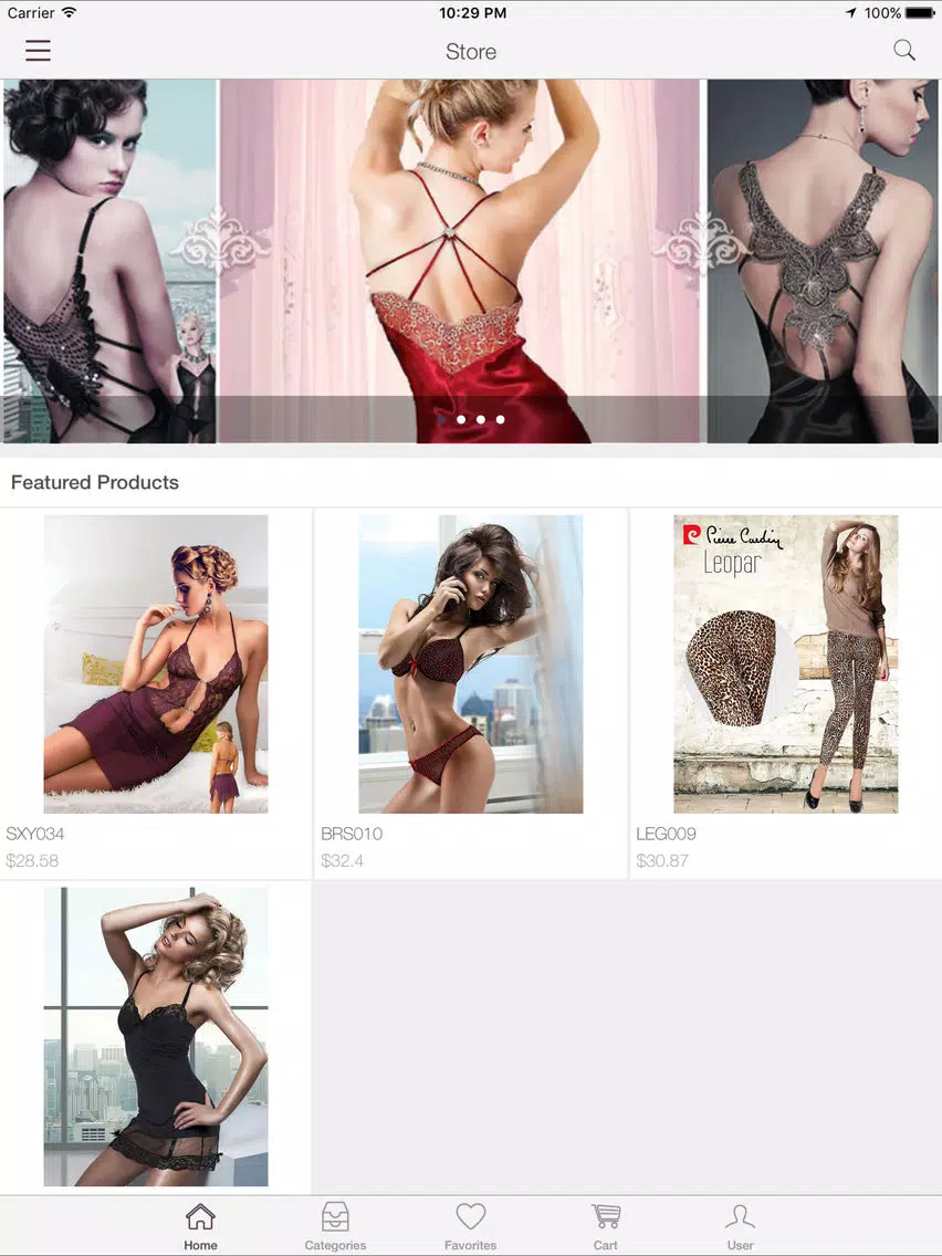 Lovita Lingerie for Woman iPad 应用截图