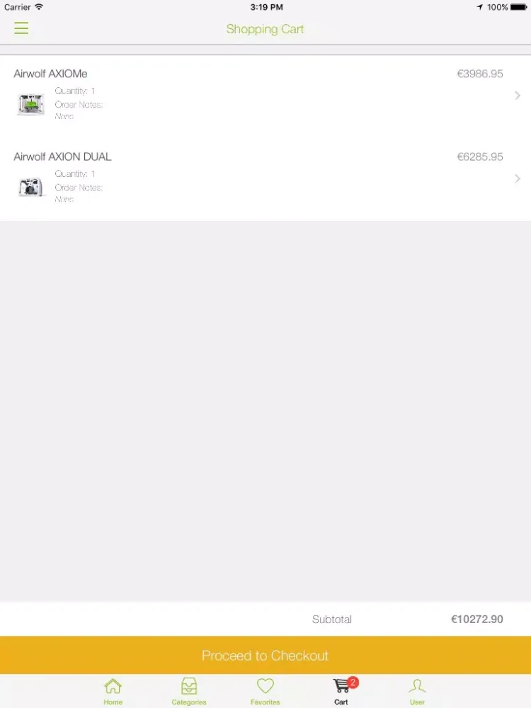 Tangkapan layar Impresoras3D.com iPad