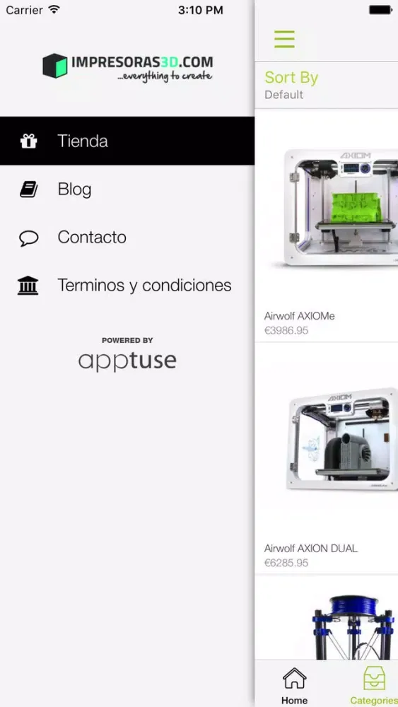Tangkapan layar Impresoras3D.com