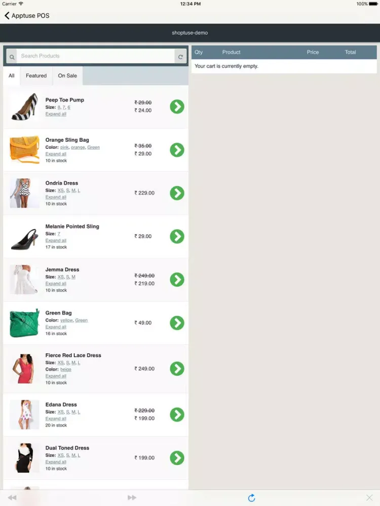 Apptuse POS iPad  Screenshots