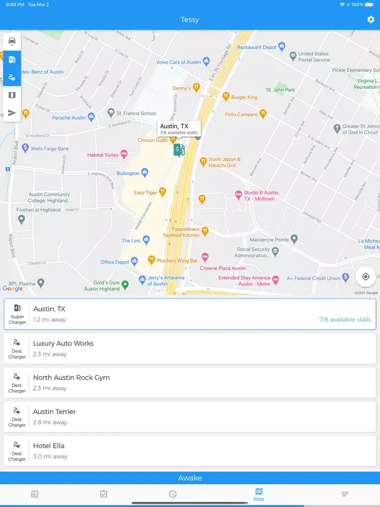 Capturas de tela do Bestla - Companion for Tesla iPad 