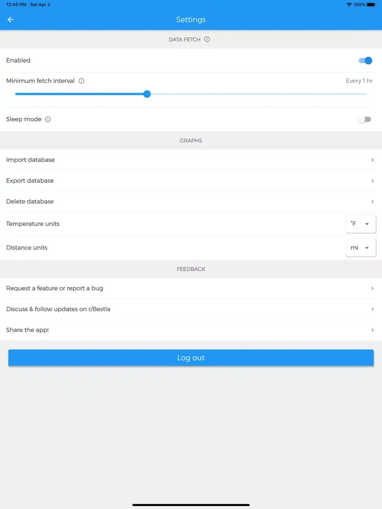 Capturas de tela do Bestla - Companion for Tesla iPad 