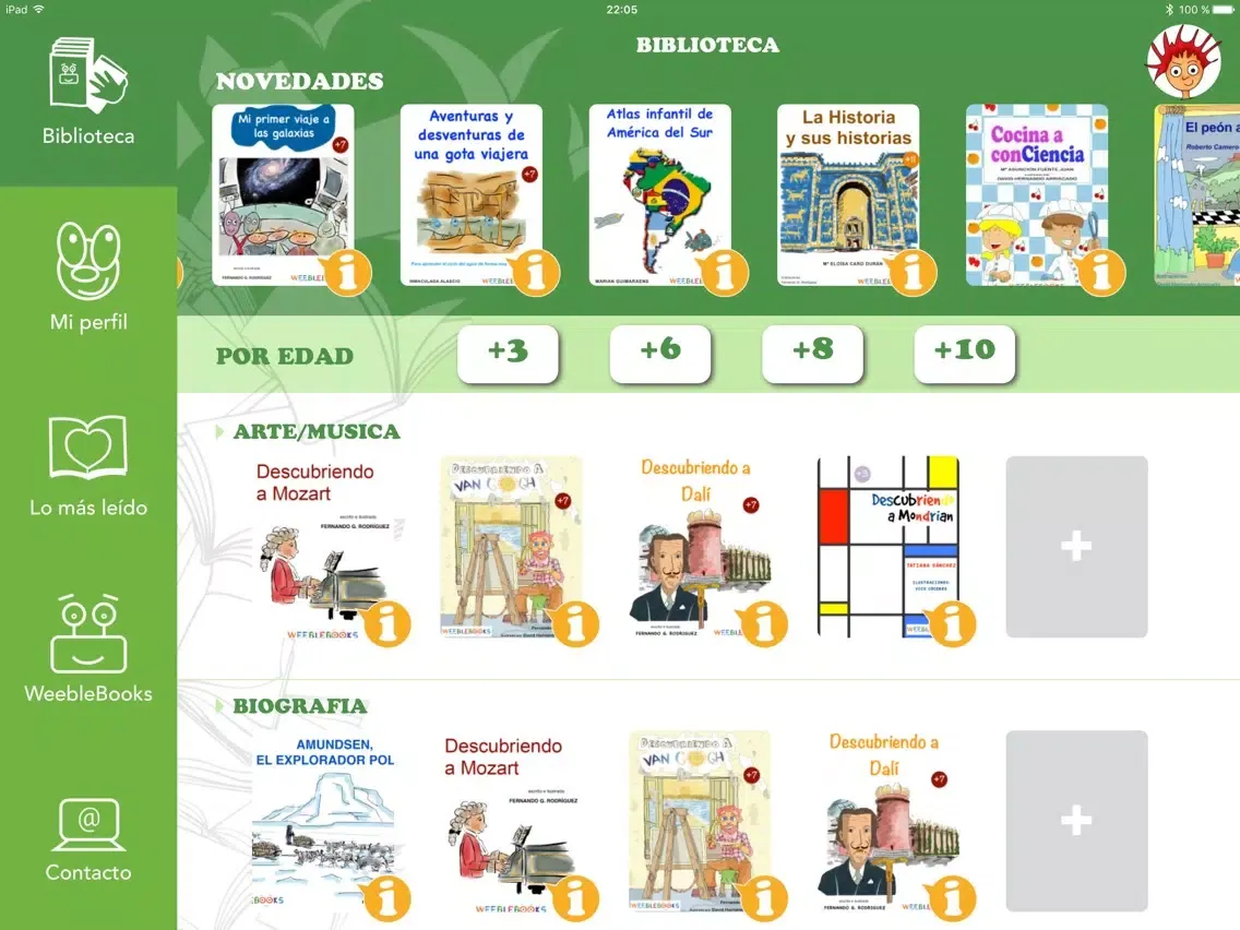 WeebleBooks - Libros gratuitos iPad  স্ক্রিনশট