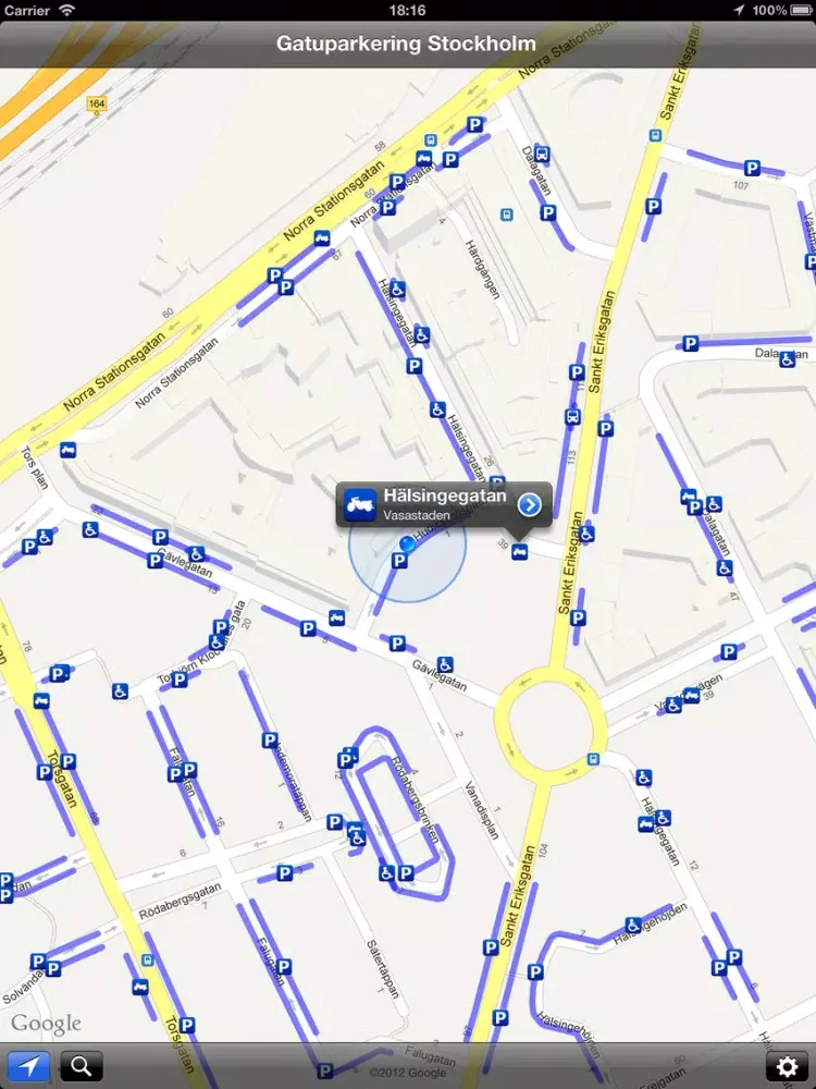 Screenshot di Gatuparkering Stockholm iPad 