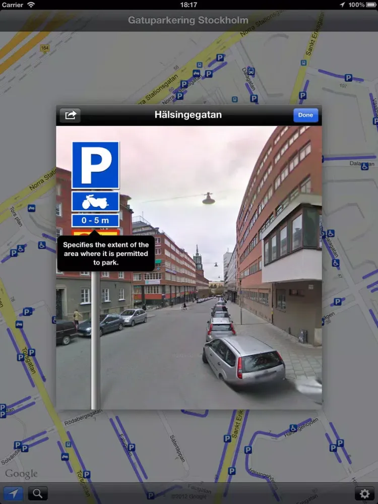 Screenshot di Gatuparkering Stockholm iPad 
