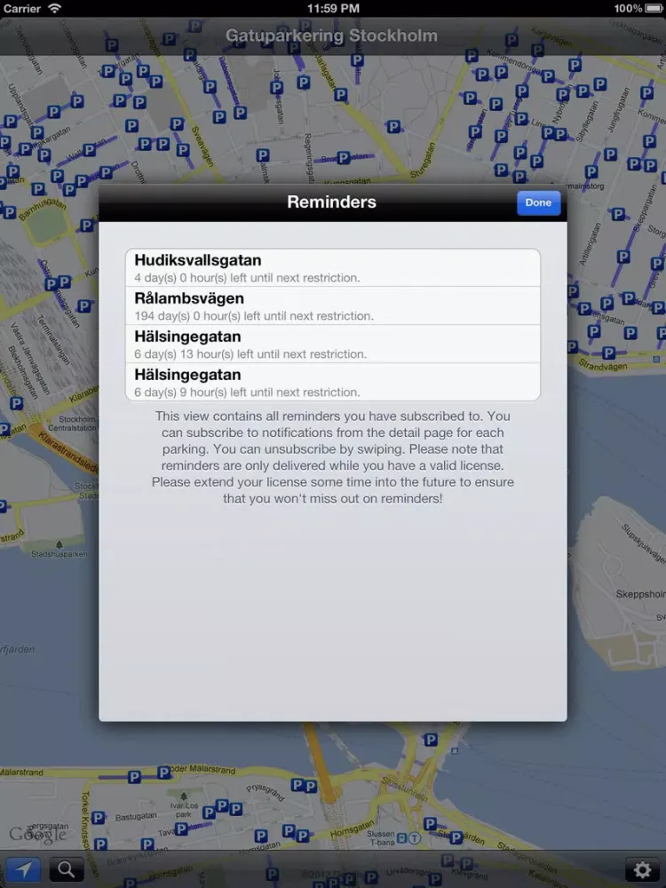 Screenshot di Gatuparkering Stockholm iPad 