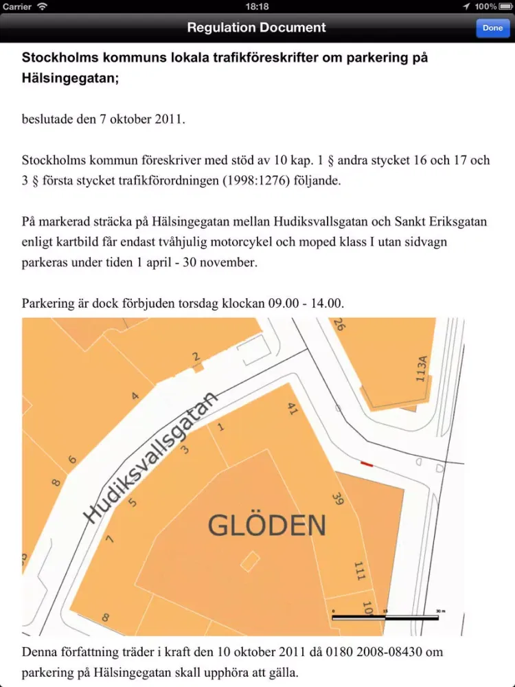 Screenshot di Gatuparkering Stockholm iPad 