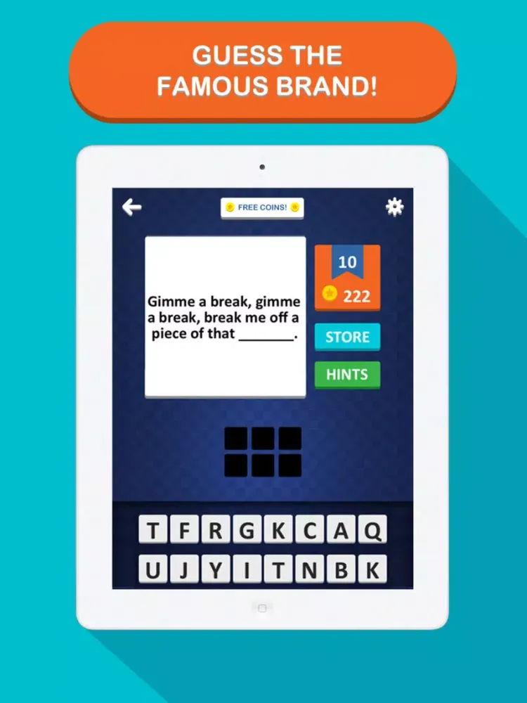 Slogan Pop Quiz - The best word game for guessing company phrases iPad  Screenshots