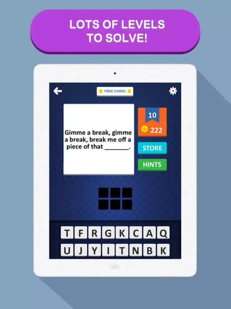 Slogan Pop Quiz - The best word game for guessing company phrases iPad  Screenshots