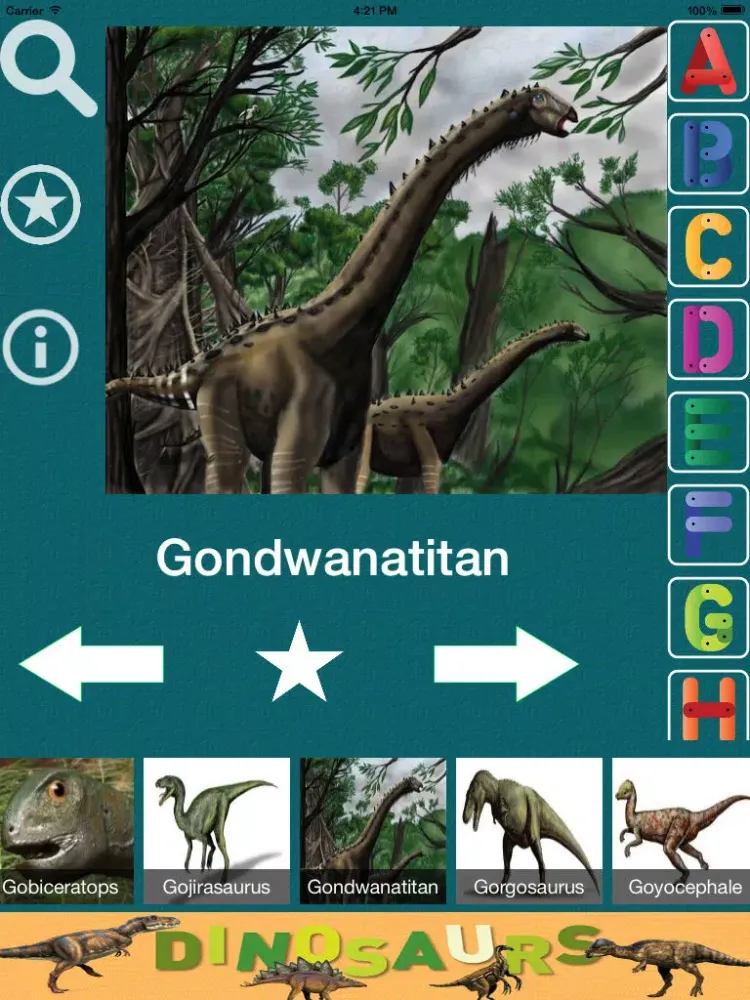 Capturas de tela do Dinosaur Dictionary - All Information About A-Z Dino Races iPad 