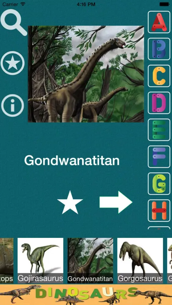 Capturas de tela do Dinosaur Dictionary - All Information About A-Z Dino Races
