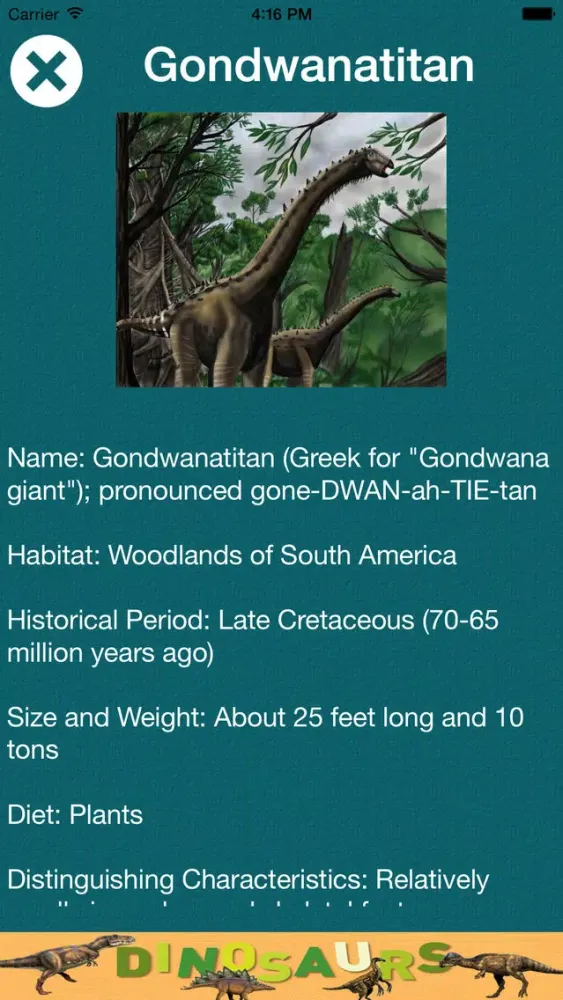 Capturas de tela do Dinosaur Dictionary - All Information About A-Z Dino Races