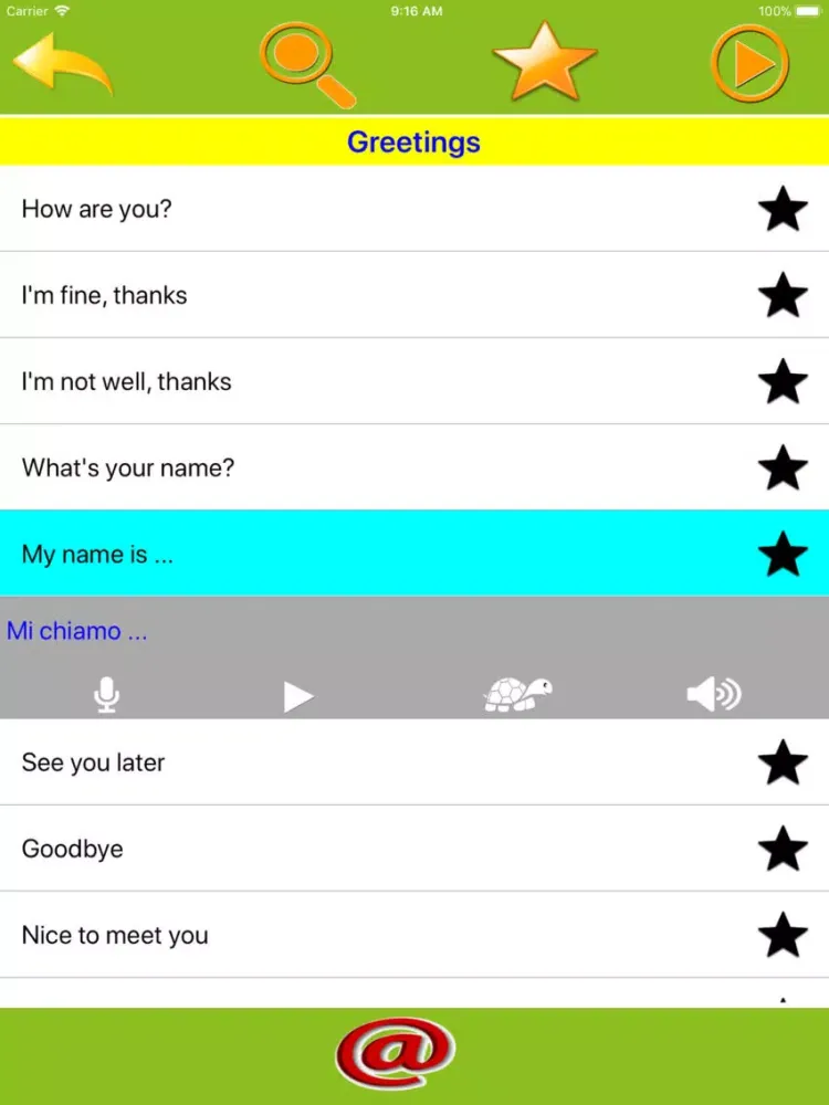Speak Italian Everyday Phrases iPad 应用截图