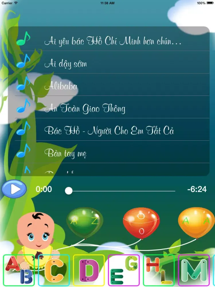 Captures d'écran de Nhạc Cho Bé - Tuyển Tập Những Bài Hát Thiếu Nhi Việt Nam Hay Nhất ( The Best Of Vietnamese Kid Songs ) iPad 