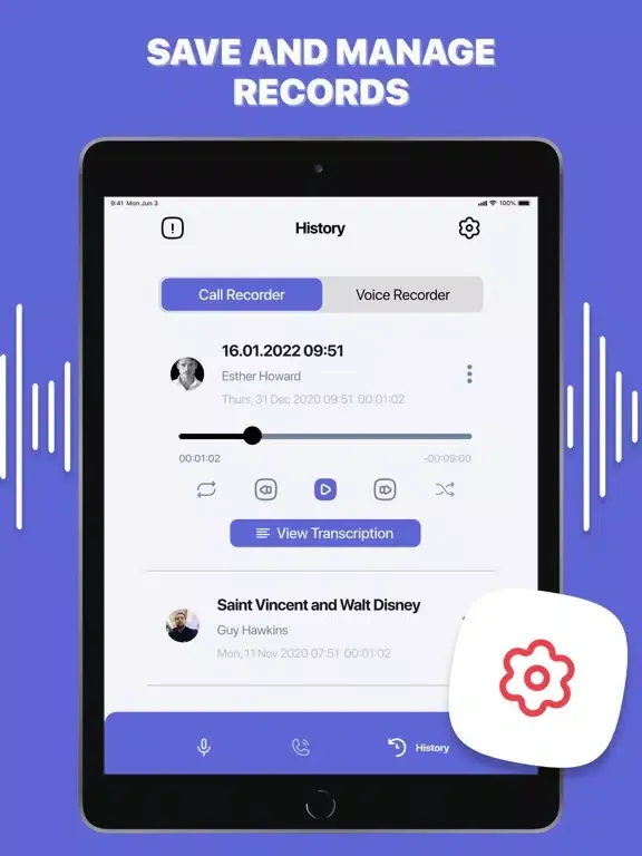 Tangkapan layar Call Rec - Call Recorder App iPad 