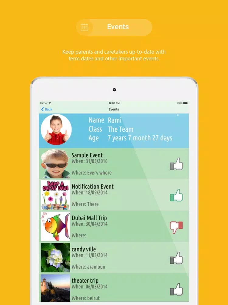 Capturas de pantalla de Tago International Nursery iPad 