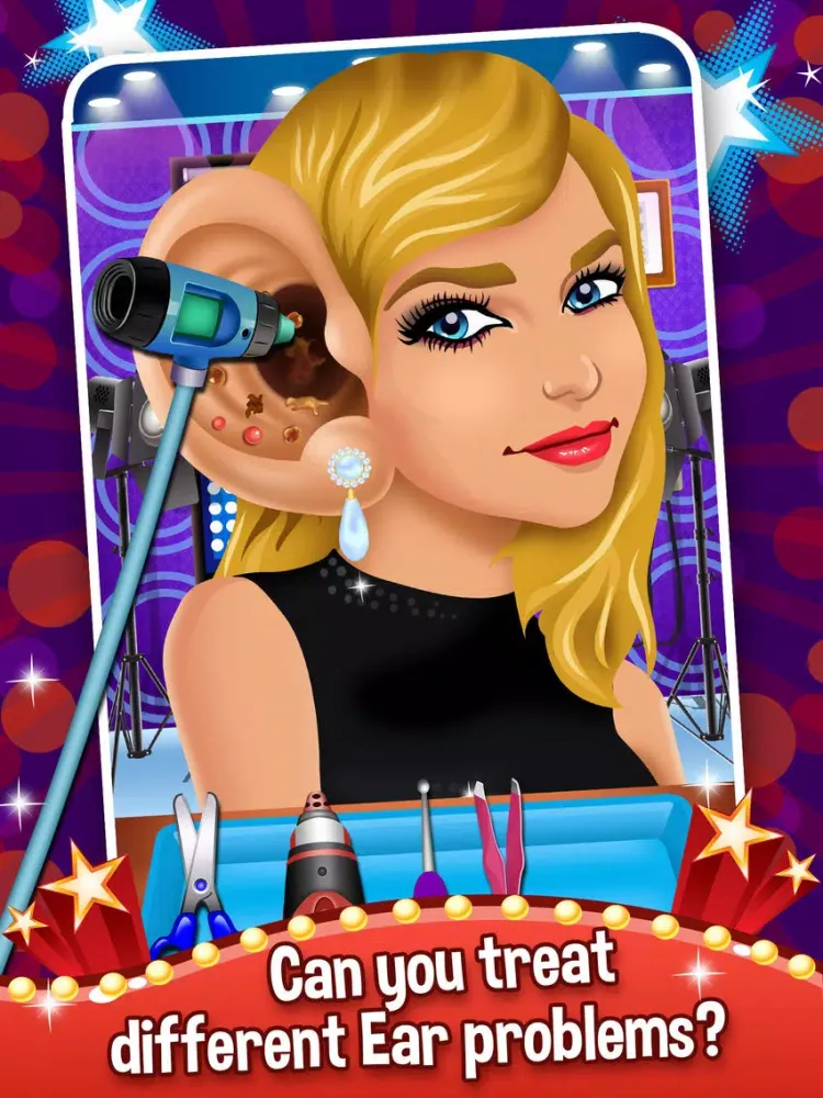 Celebrity Ear Surgery Doctor Simulator - my surgeon salon & little dr spa makeover mommy games for kids iPad  Screenshots