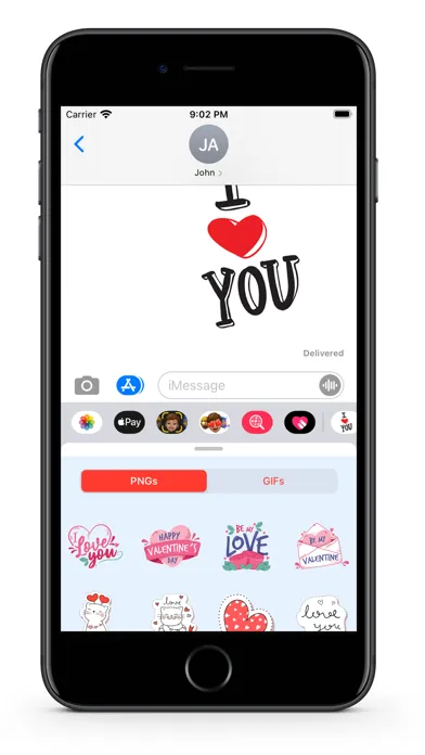 Capturas de tela do Valentines - GIFs & Stickers
