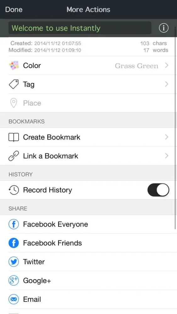 Tangkapan layar Instantly - Capture your idea