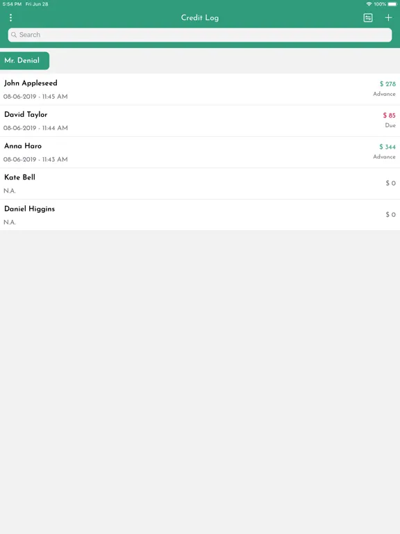CreditLog - Account Ledger iPad  Ekran Görüntüleri