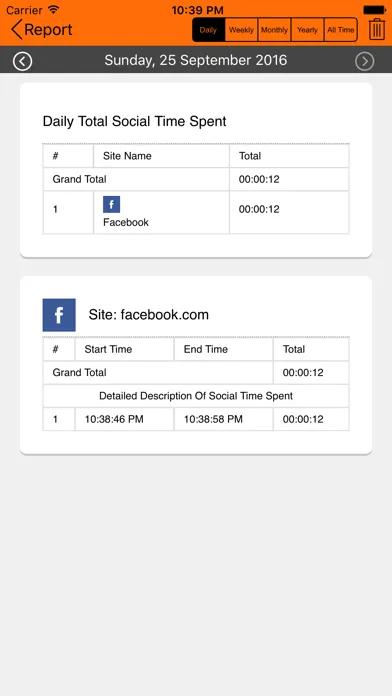 Tangkapan layar Timer for Facebook