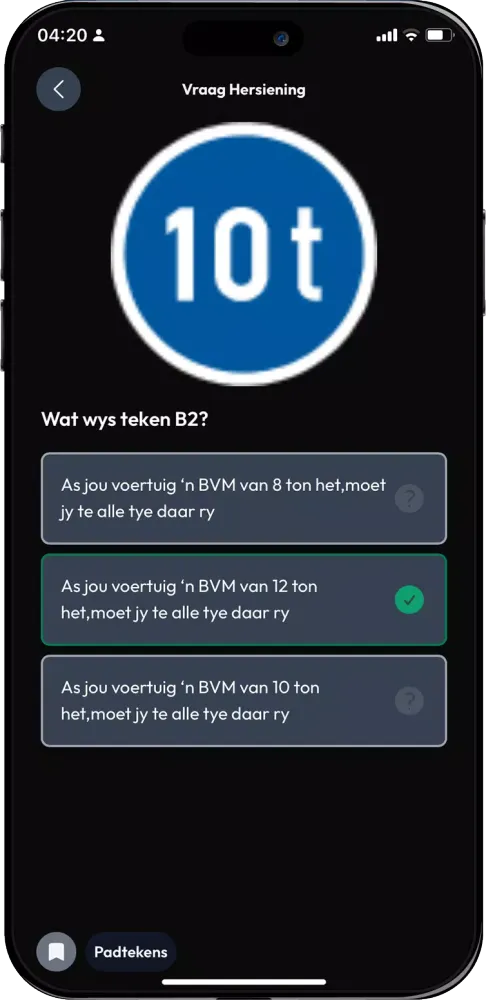 Zrzuty ekranu K53 Ligte Voertuig (Afrikaans)