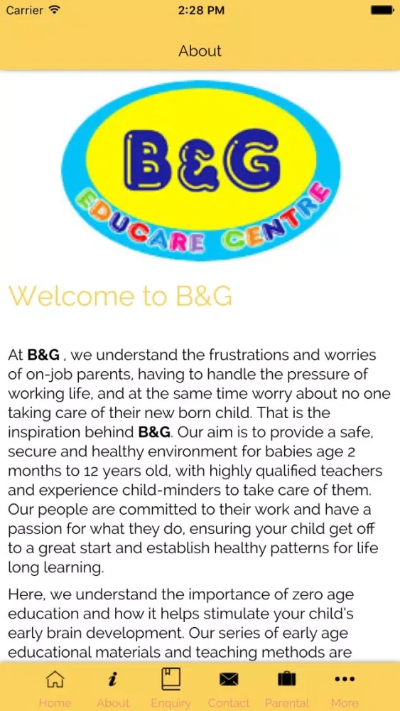 ภาพหน้าจอของ B&G Educare