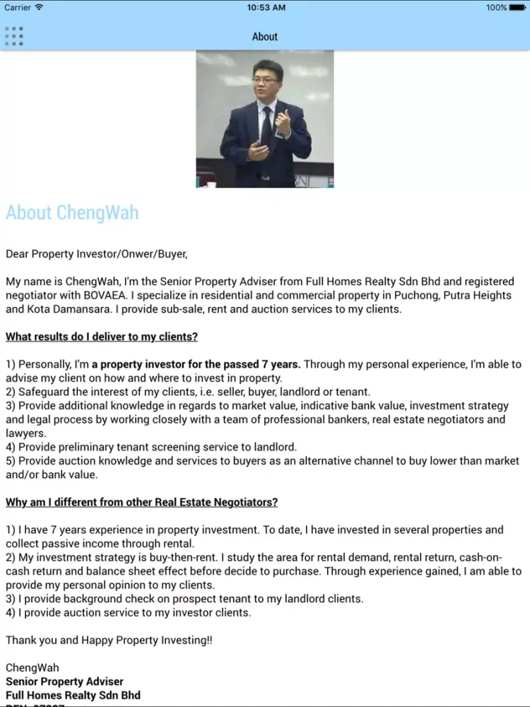 CW Realty iPad 应用截图