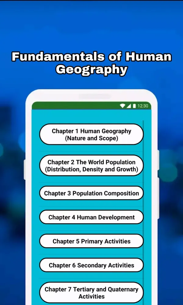 Capturas de tela do Class 12 Geography Notes & MCQ
