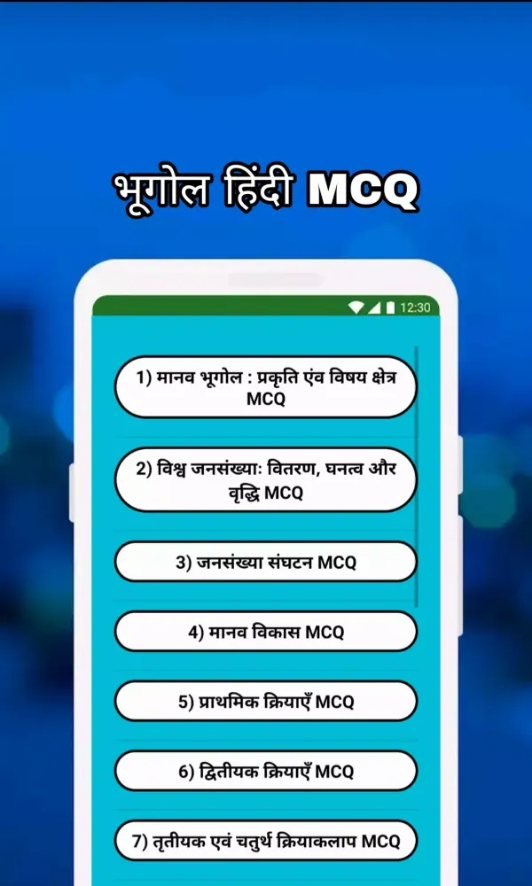 Capturas de tela do Class 12 Geography Notes & MCQ