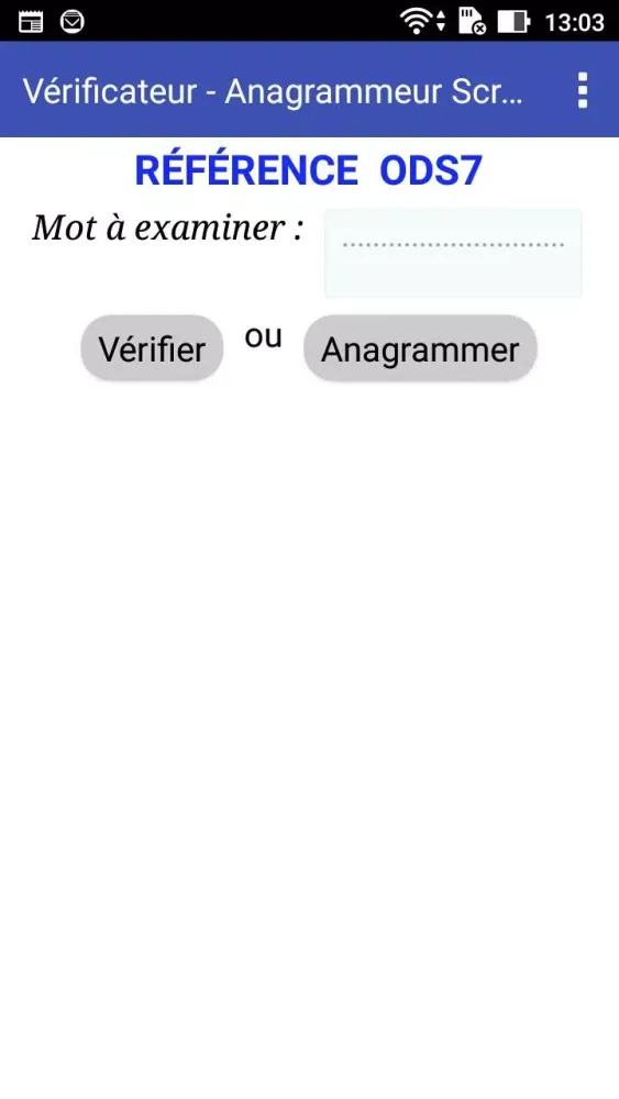 Verificateur anagrammeur scrab 스크린샷
